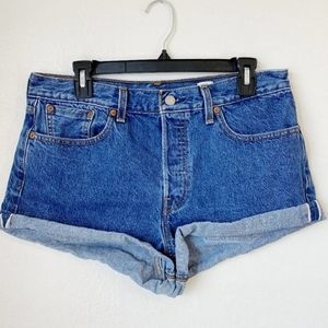 Levi's Selvedge White Oak Cone denim jean shorts 31 medium dark wash RARE